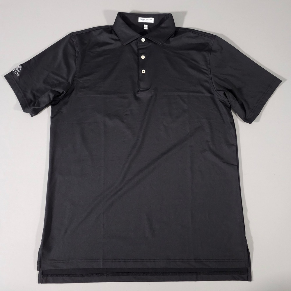 Peter Millar Polo Shirt Mens L Black Summer Comfort Pacific Life ME0EK01S
